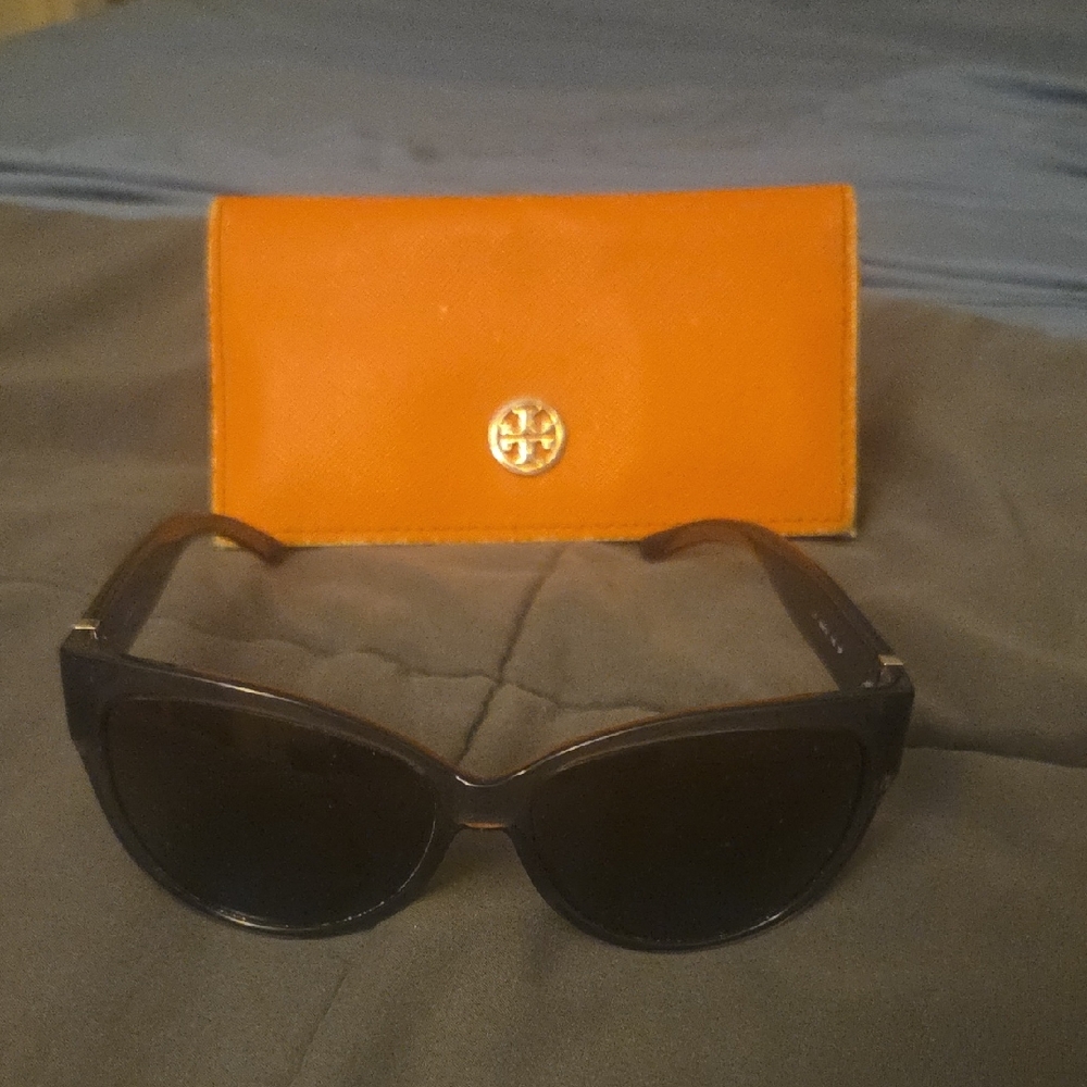 Tory Burch Black Sunglasses with Orange Case